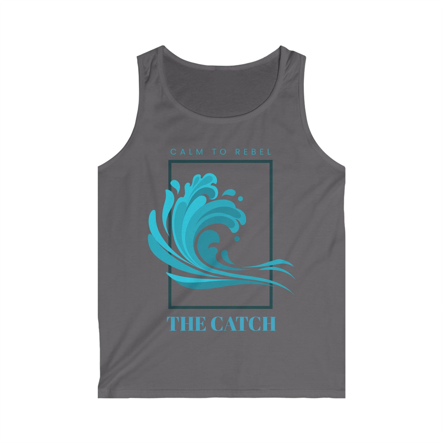 Men's Softstyle Tank Top - Ocean Wave Design 'The Catch'