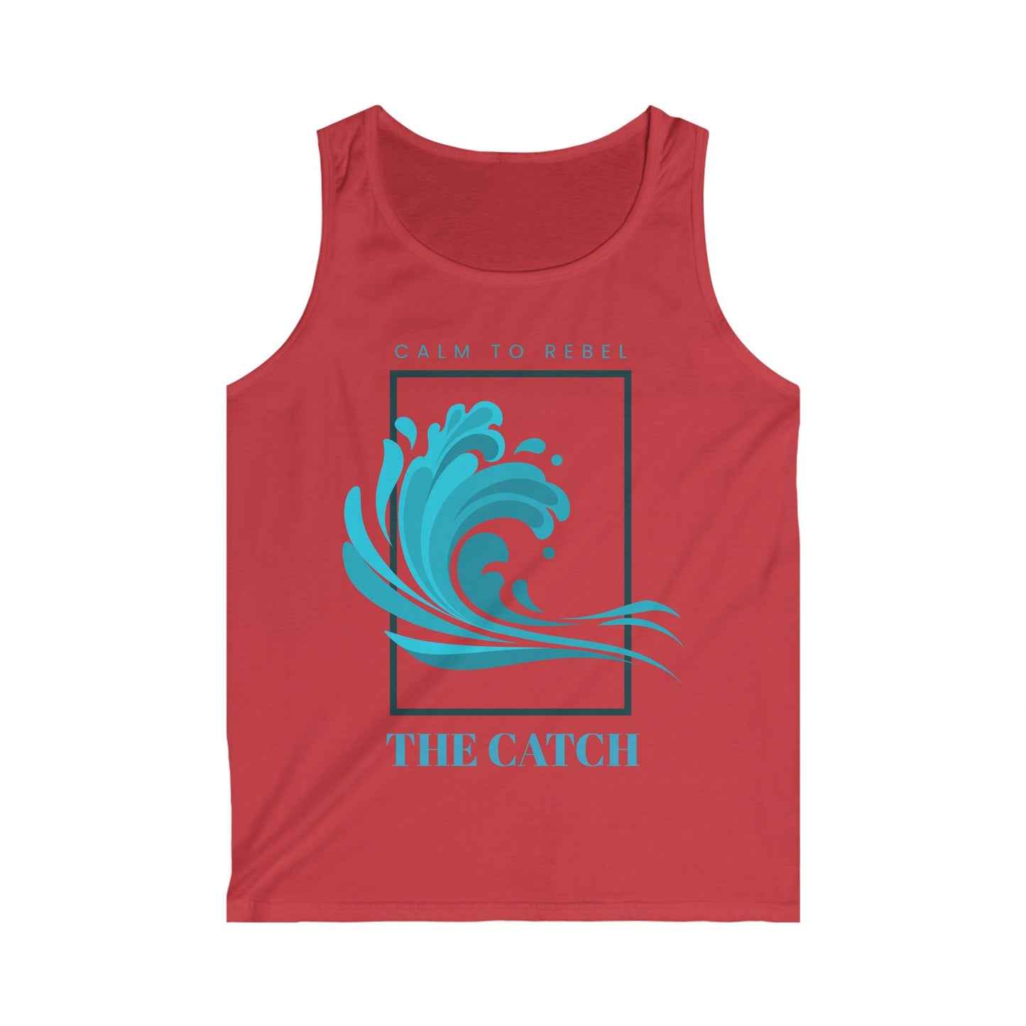 Men's Softstyle Tank Top - Ocean Wave Design 'The Catch'