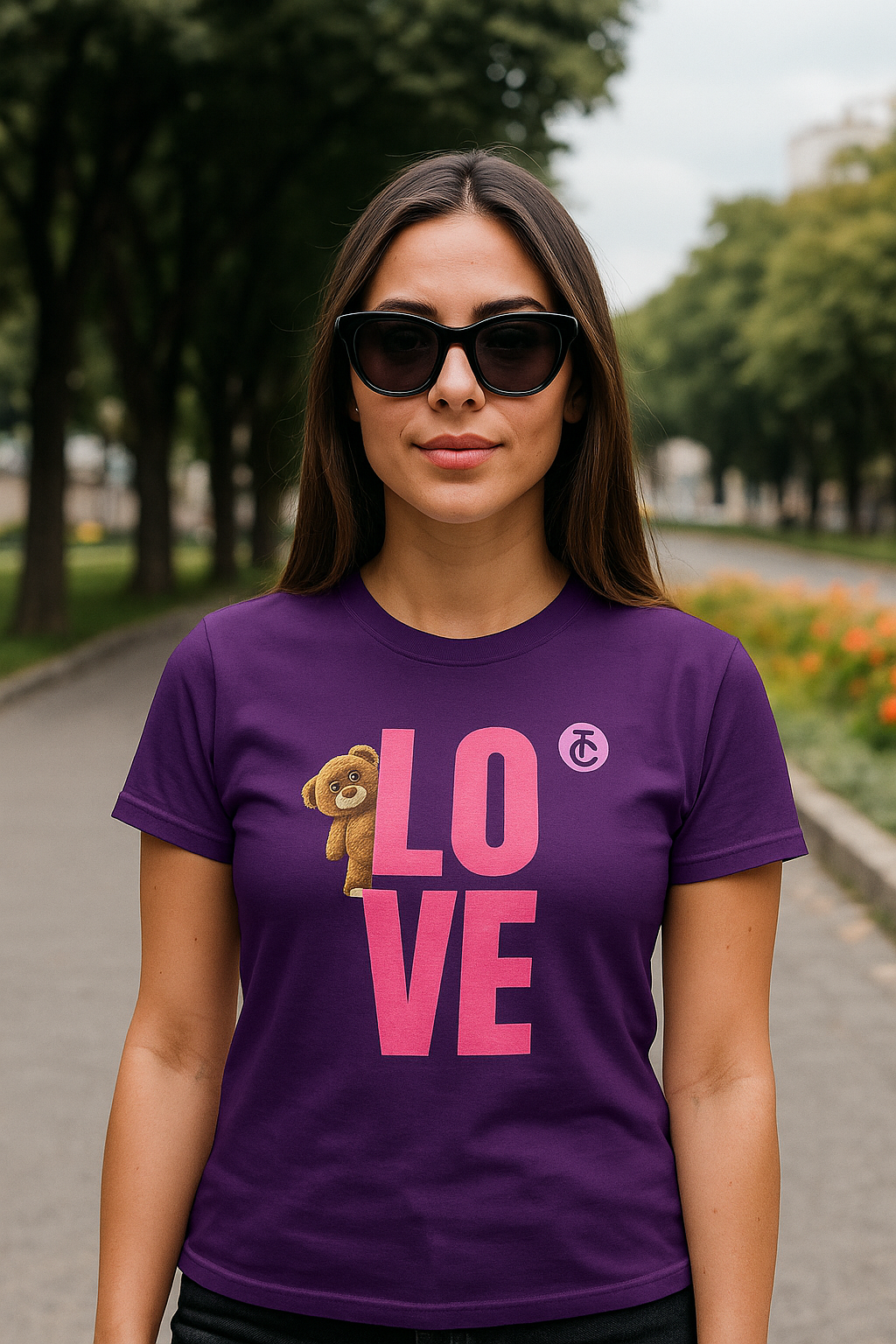 Women's Love Bear Tee - Cute Gift for Her, Casual Style, Birthday Shirt, Friendship Day, Cozy Wardrobe Essential - THE CATCH
