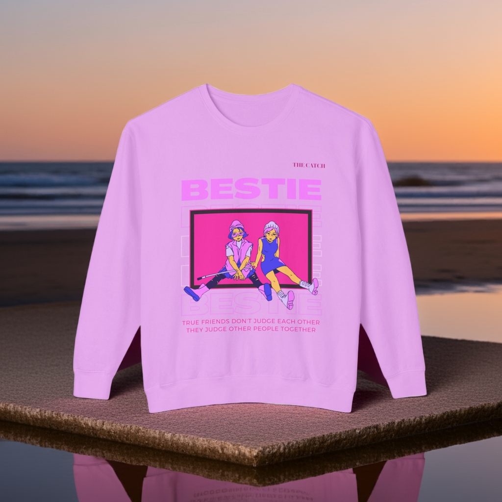 Bestie Crewneck Sweatshirt - True Friends Don't Judge Each Other - THE CATCH